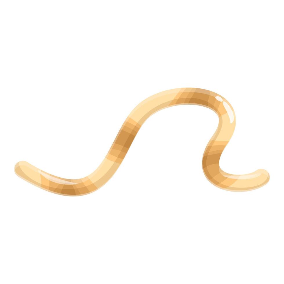 Playful illustration of a cartoon earthworm on an isolated white background vector