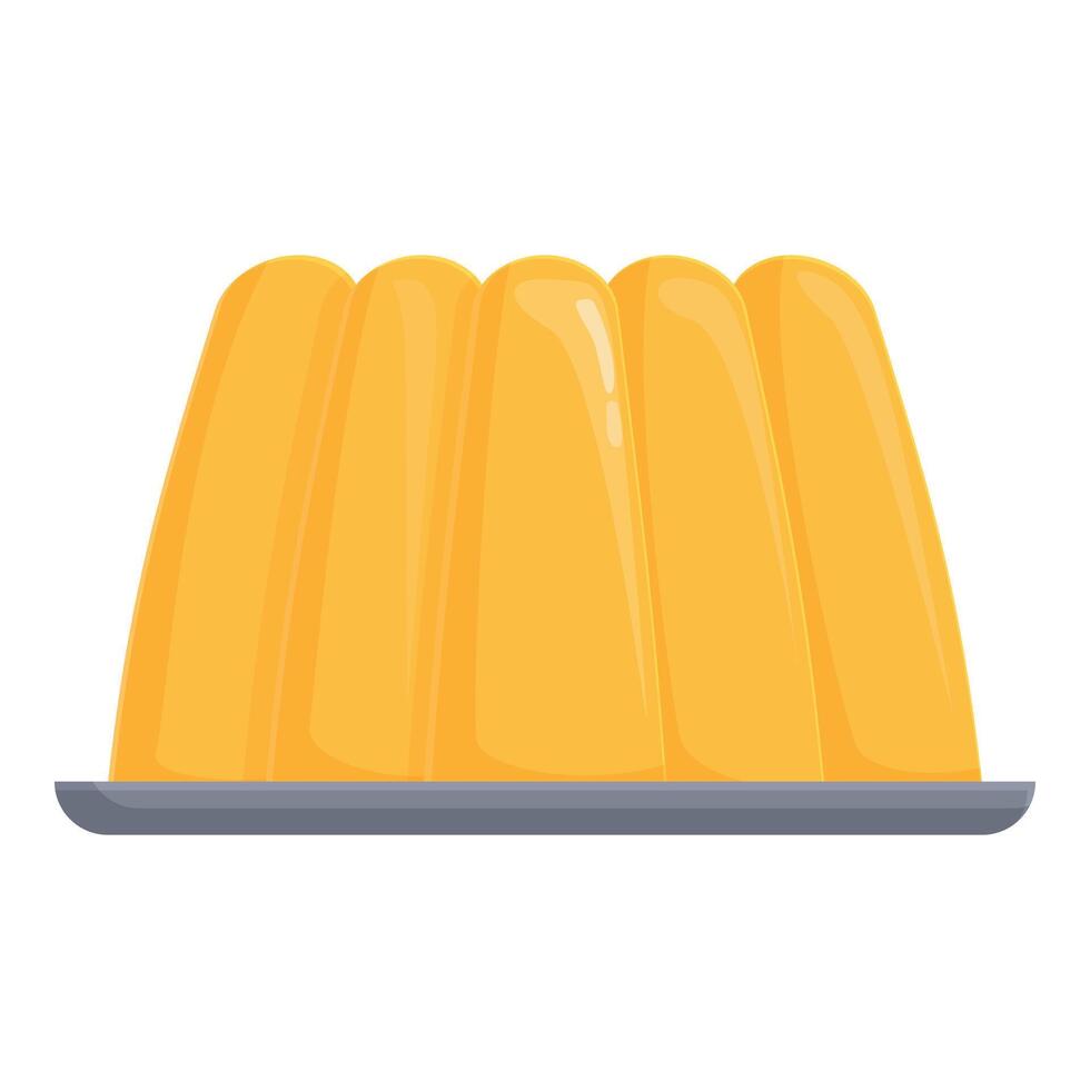 Bright yellow jelly dessert on plate illustration vector