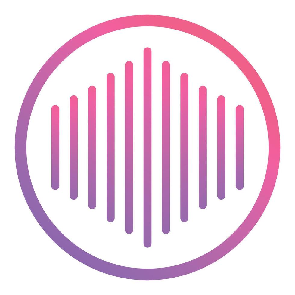 Abstract gradient sound wave icon vector
