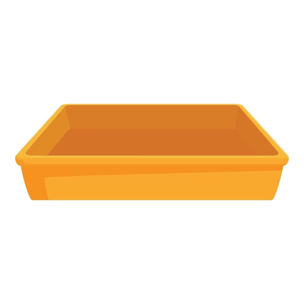 Bright orange rectangular plastic tray vector