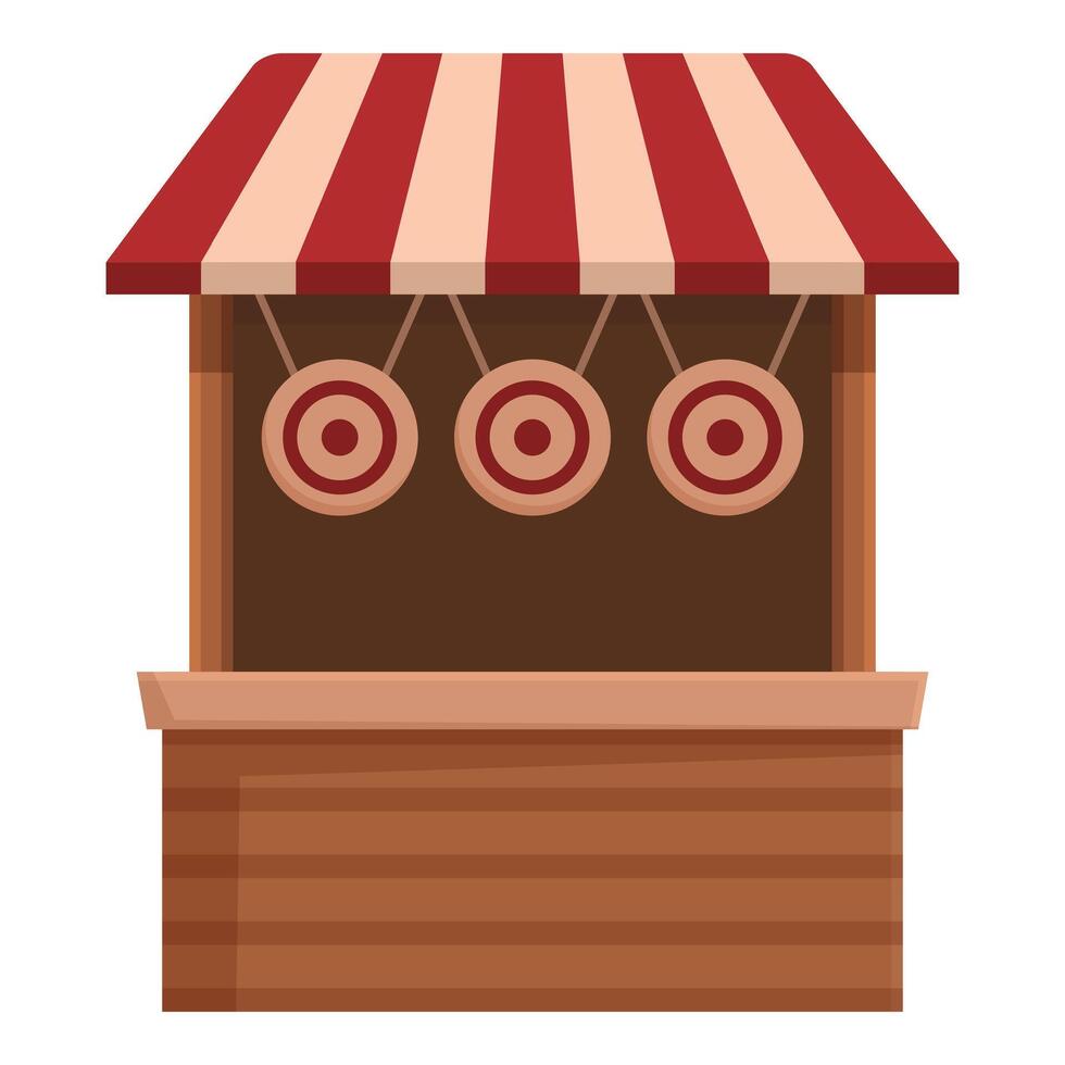Cartoon market stall with red and white awning vector