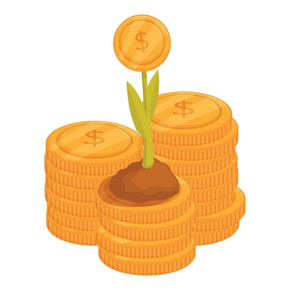 Growth investment concept with coin sprout vector