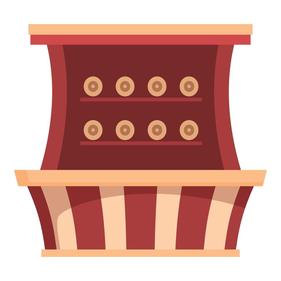 Flat design illustration of a cartoonstyle theater stage with red curtains vector