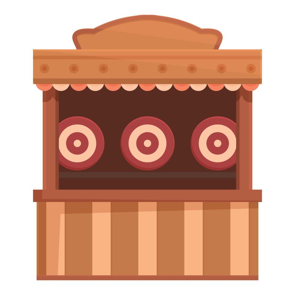 Colorful digital illustration of a charming cartoon pie stand with a striped awning vector