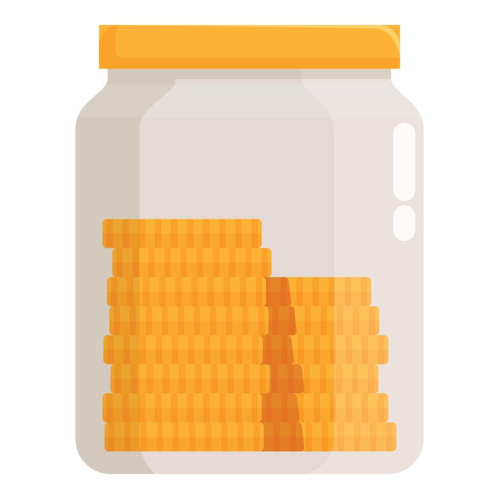 Glass jar filled with cookies illustration vector