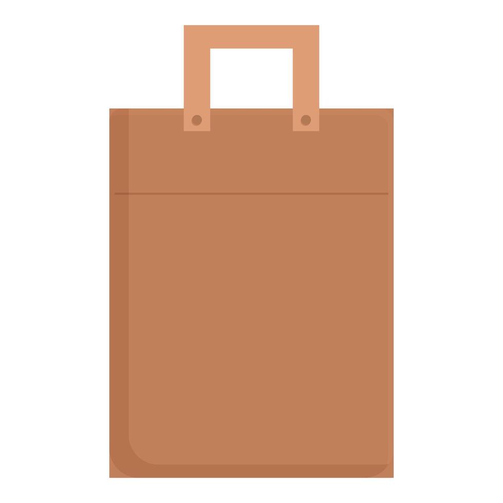 Brown paper shopping bag icon vector
