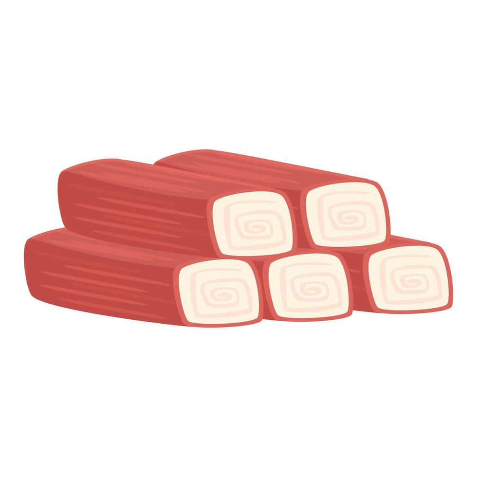 Cartoon imitation crab sticks illustration vector