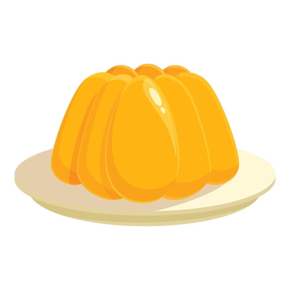 Vibrant orange jelly on plate illustration vector