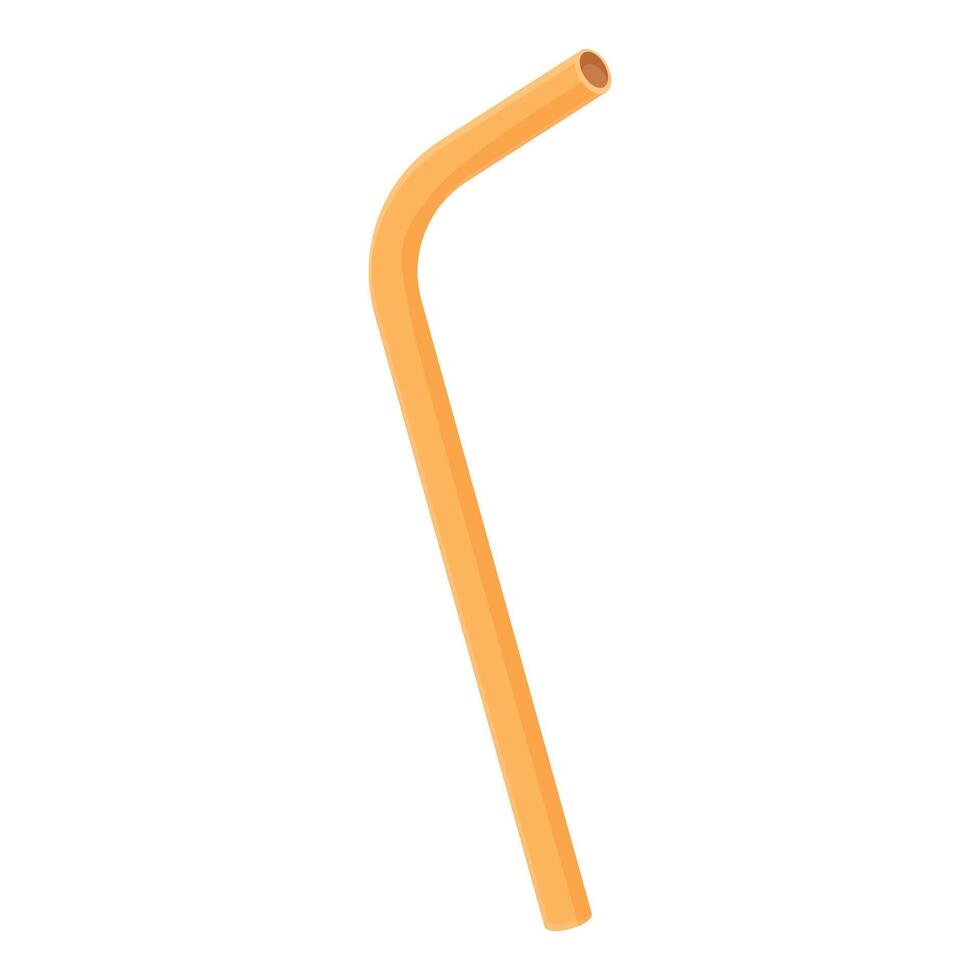 Orange plastic straw isolated on white vector