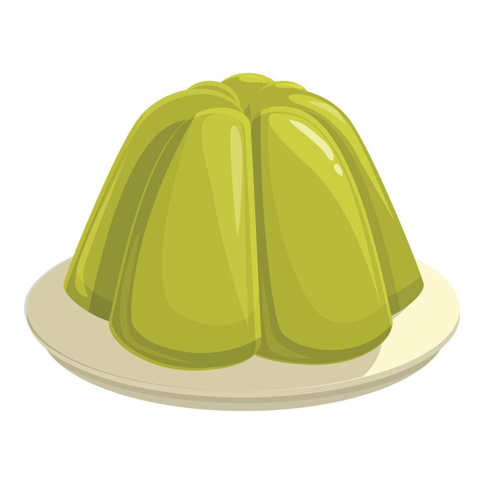 Cartoon illustration of green jello on plate vector