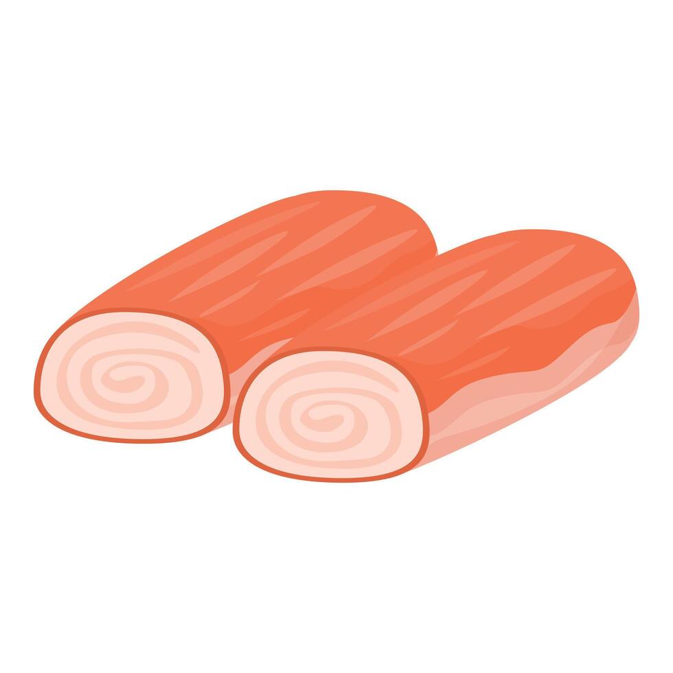 Cartoon sliced ham rolls illustration vector