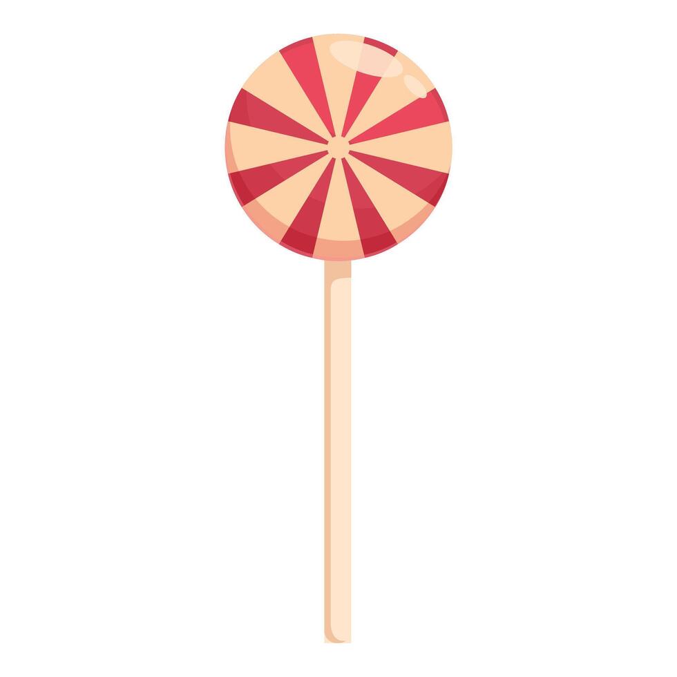 graphic of a striped lollipop candy on a stick, with a pastel color scheme vector