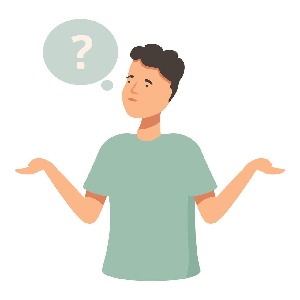 Confused man cartoon with question mark vector