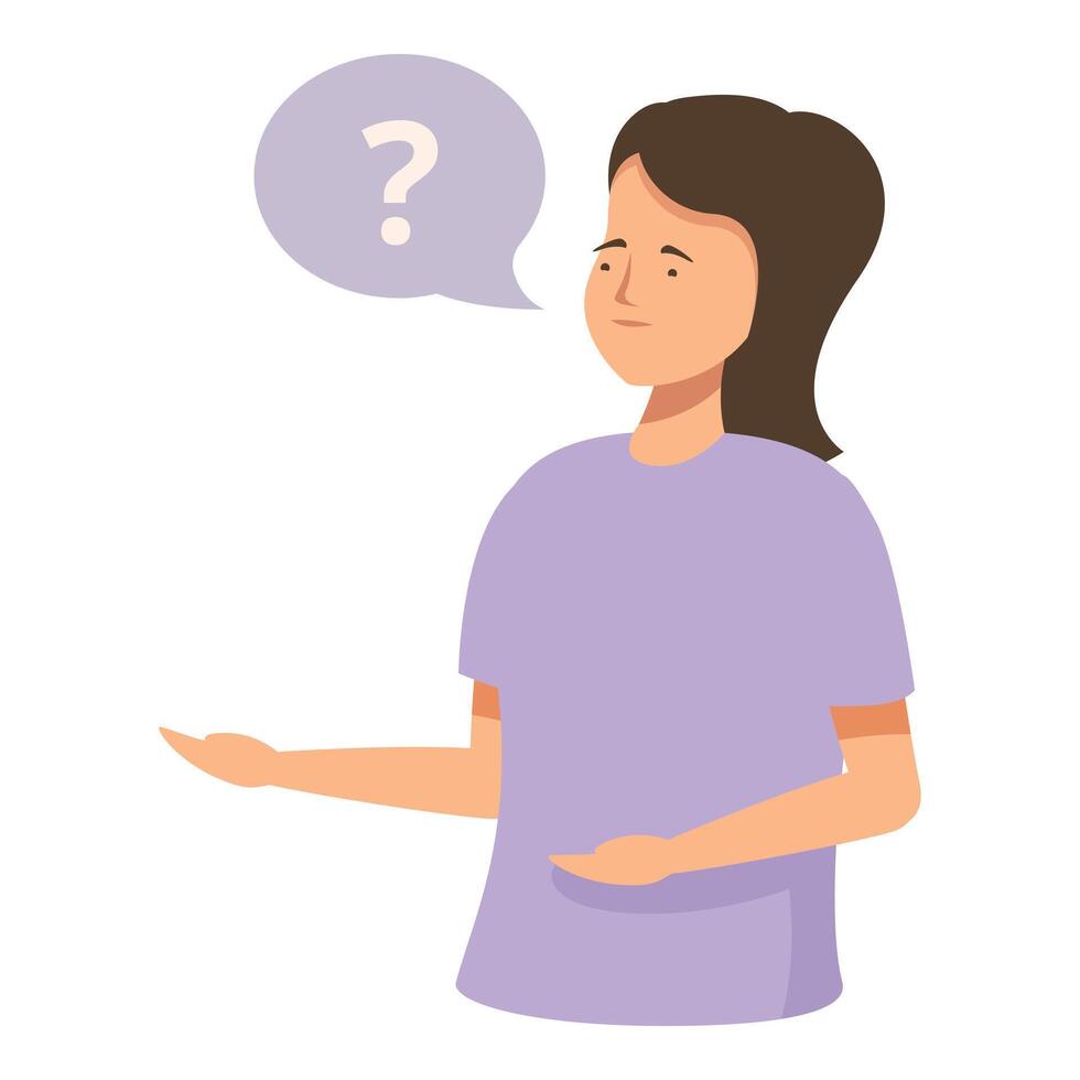 Confused woman with question mark vector
