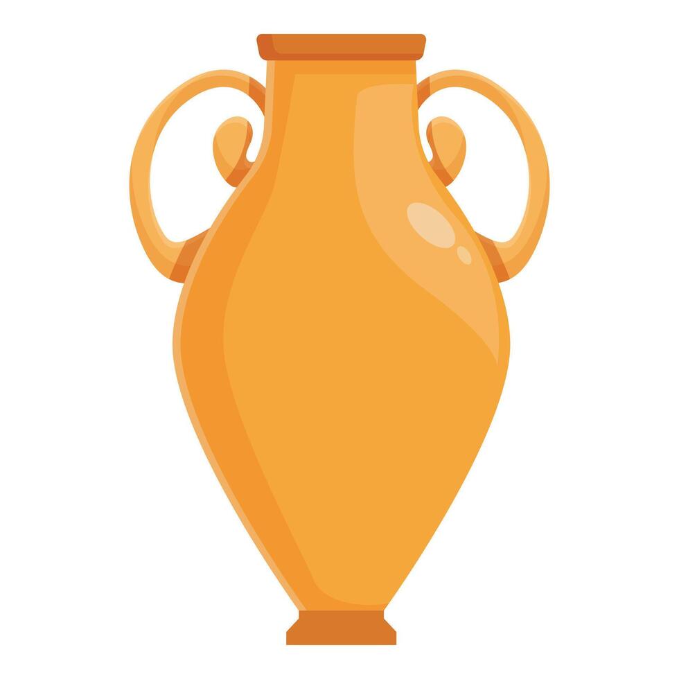 Bright orange amphora vase illustration vector