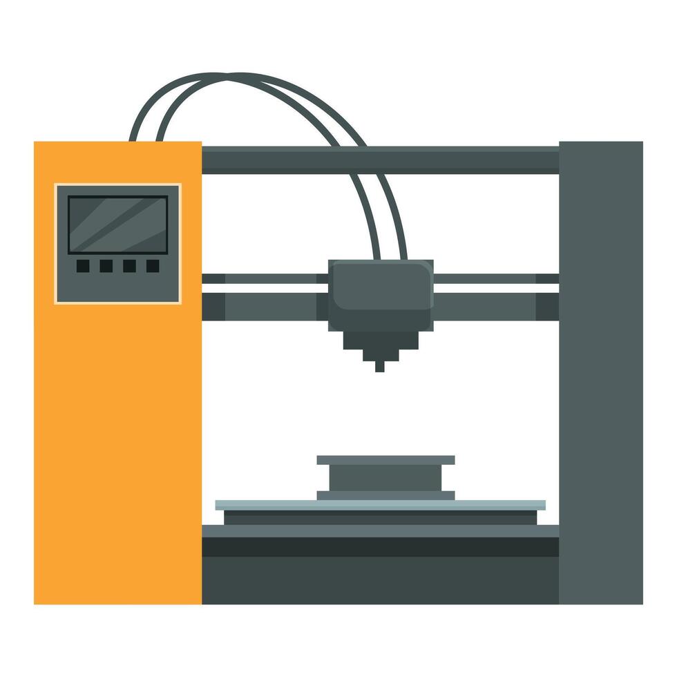 Modern desktop 3d printer isolated on white vector