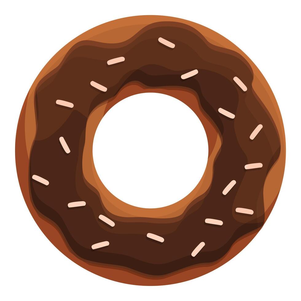 Chocolate frosted donut with sprinkles illustration vector