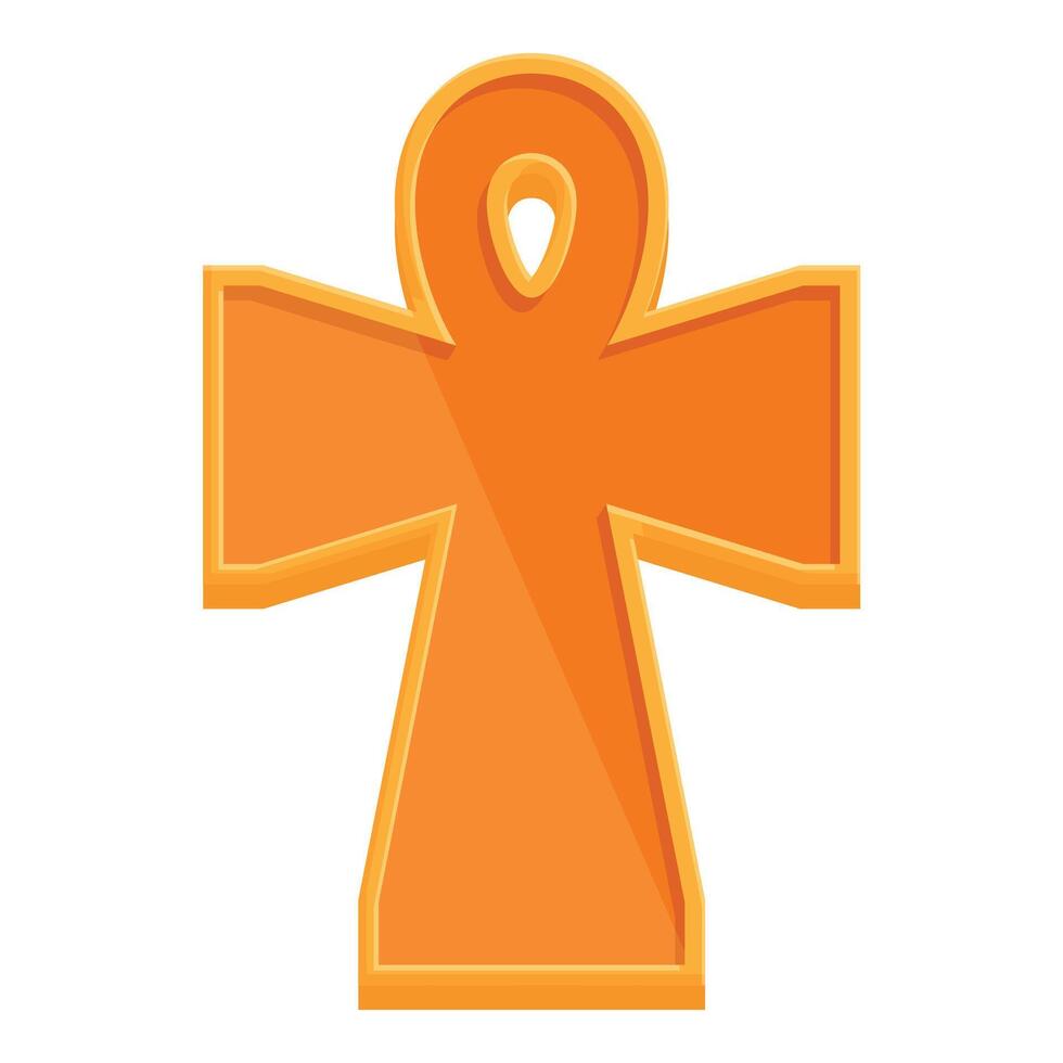 Vibrant illustration of an ancient egyptian ankh symbol in a shiny gold color vector