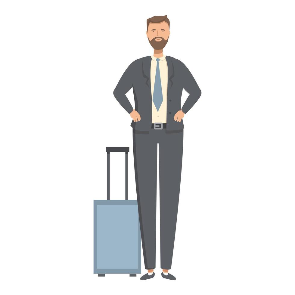 Businessman with suitcase ready for travel vector