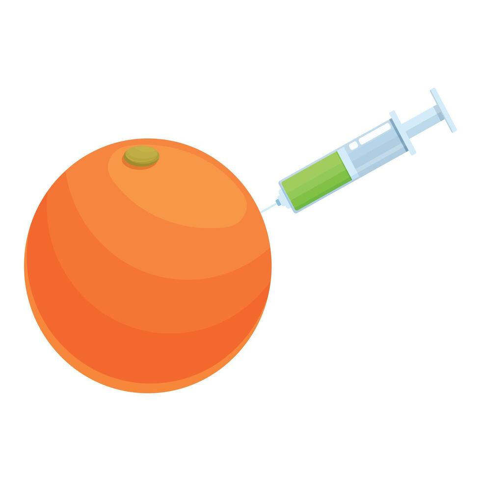 Vitamin injection into orange concept illustration vector