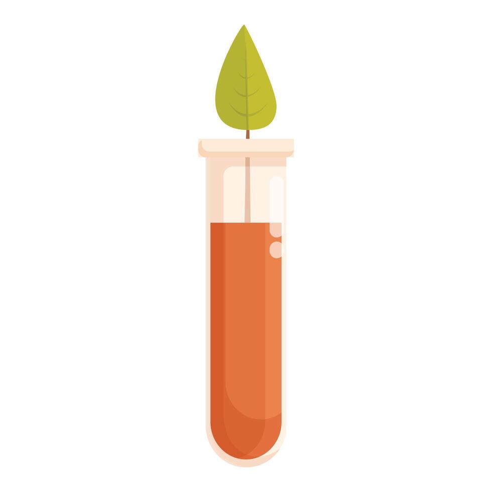 Sustainable science concept with leaf and test tube vector