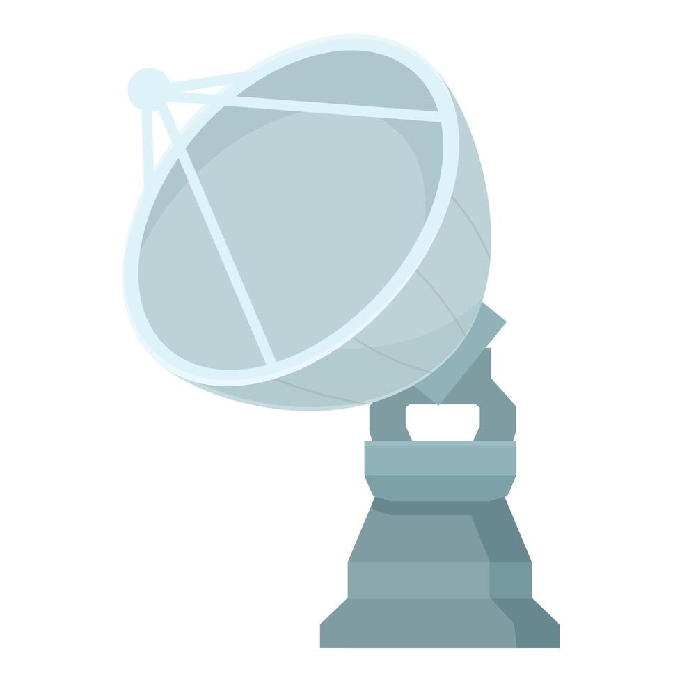 Digital illustration of a modern satellite dish in a simple, flat design style vector
