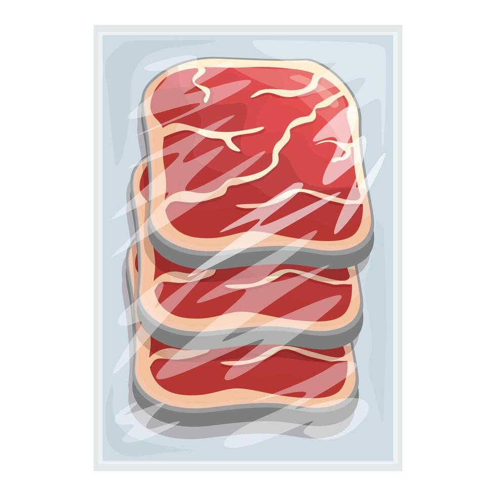 illustration of steak cuts in airtight packaging, perfect for food concept designs vector