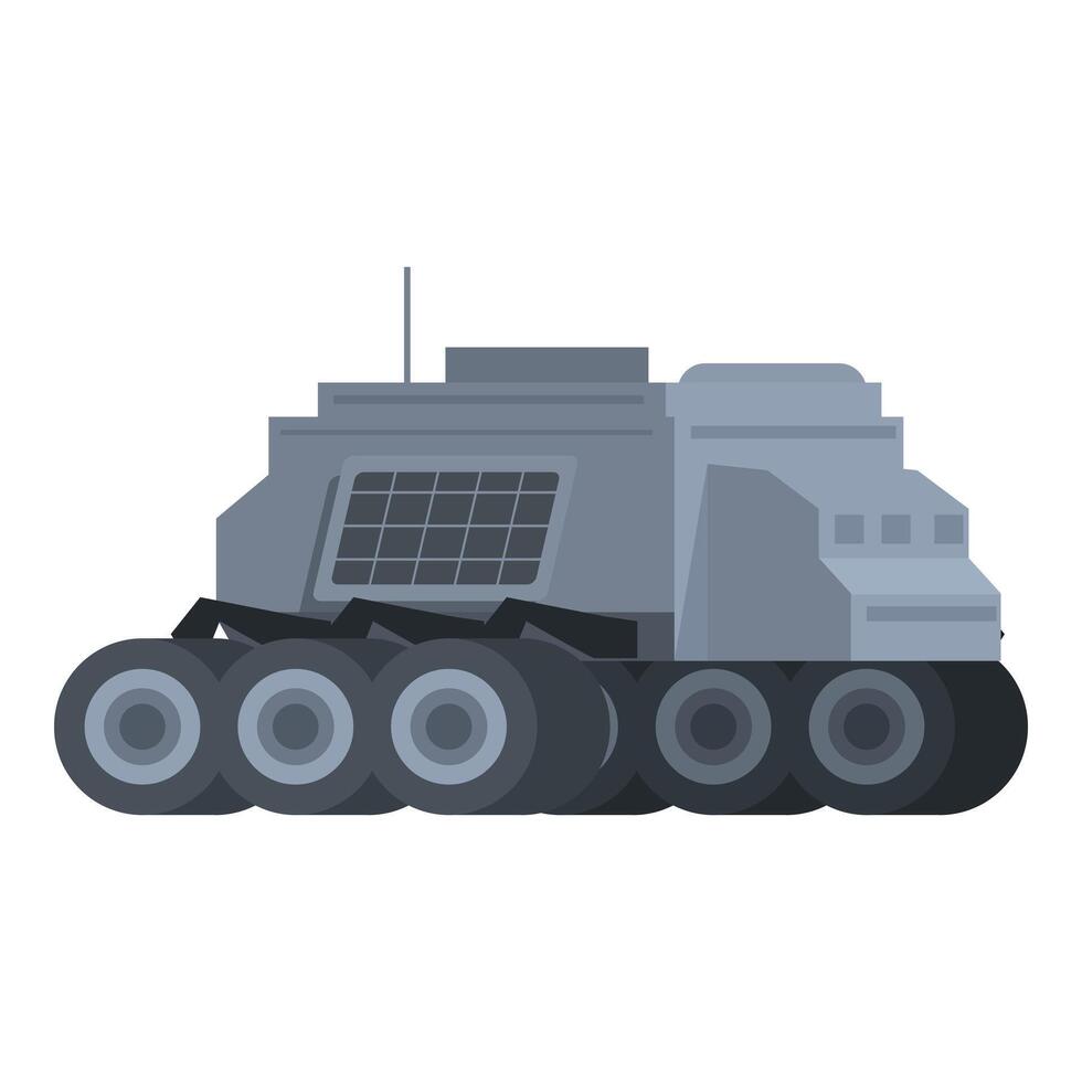 Flat design icon of a modern military tank, isolated on a white background vector