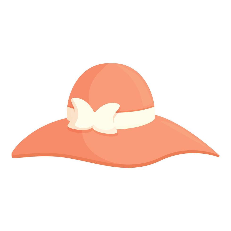 Elegant summer hat with bow illustration vector