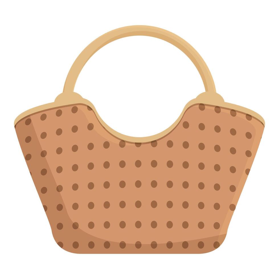 Brown polka dot handbag illustration vector