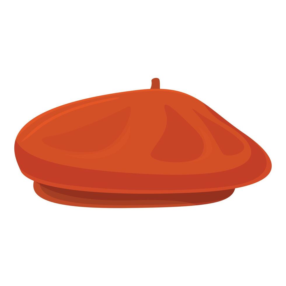 graphic of an orange, flatdesign style traditional beret on a white background vector