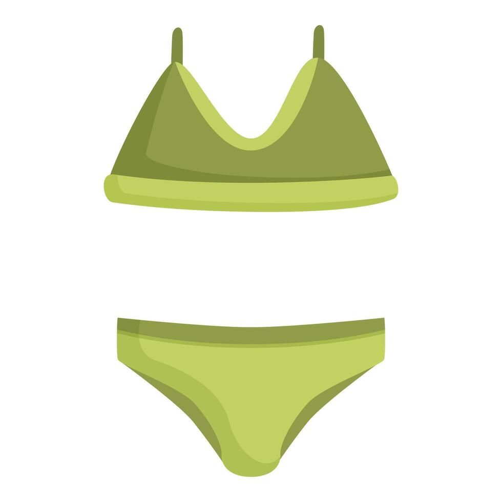 Olive green bikini swimwear illustration vector