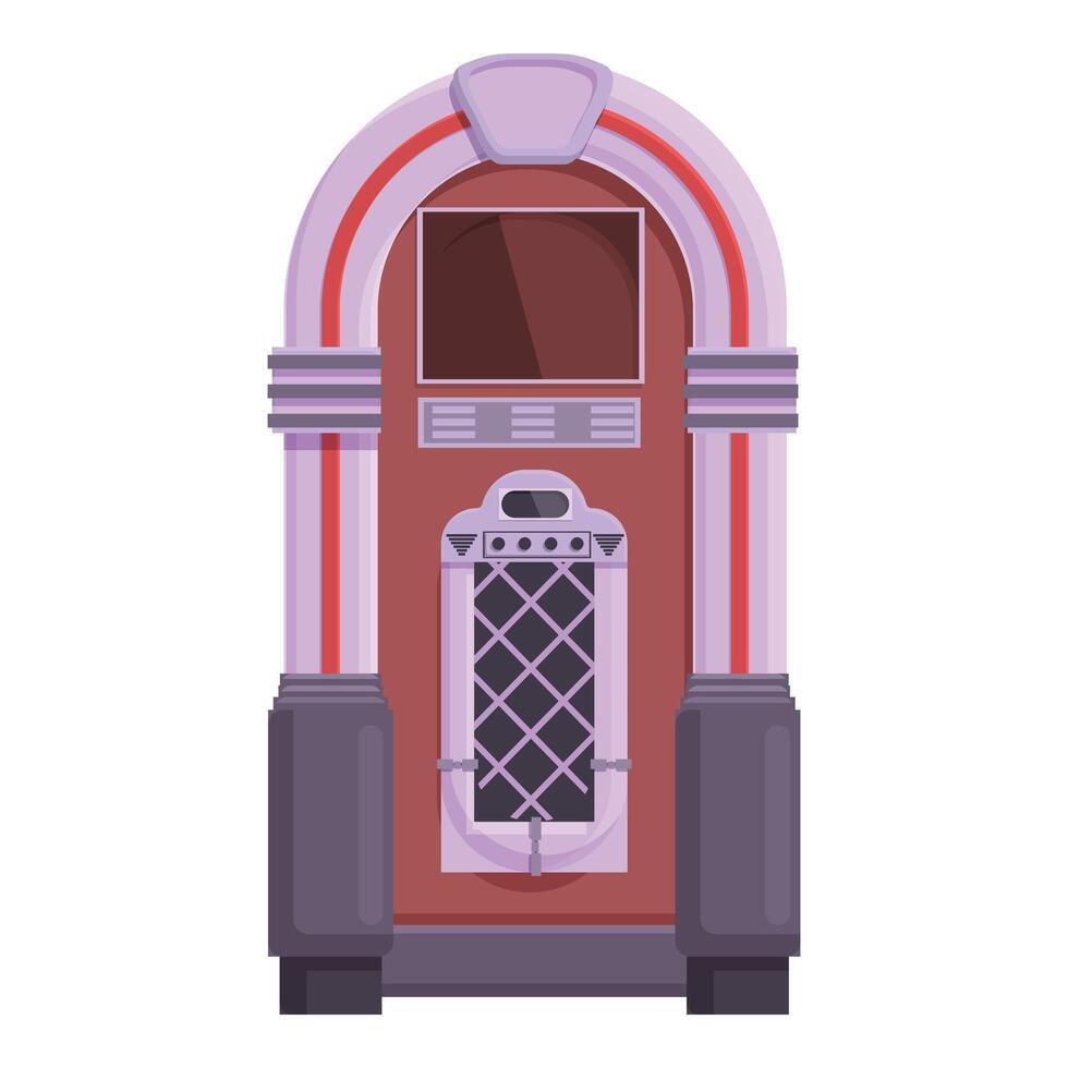 Detailed graphic of a classic retrostyle jukebox with vibrant colors vector