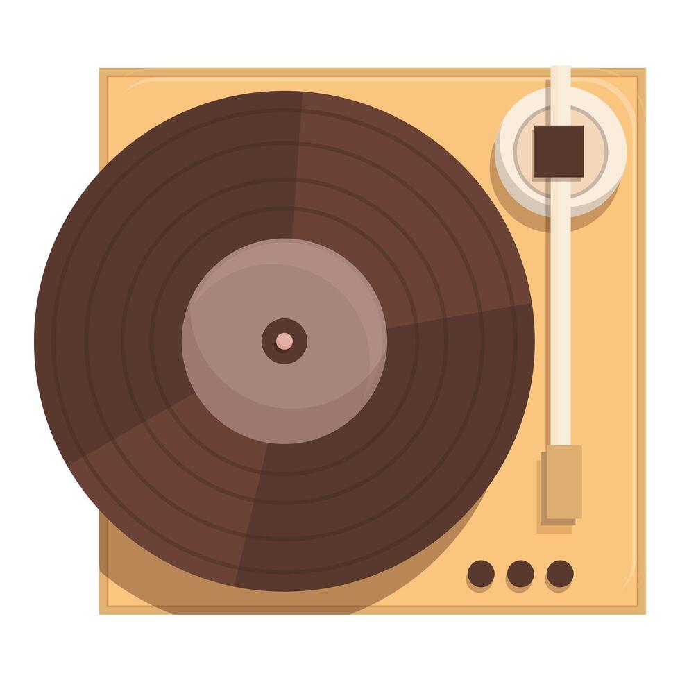 Vintage vinyl record player illustration vector