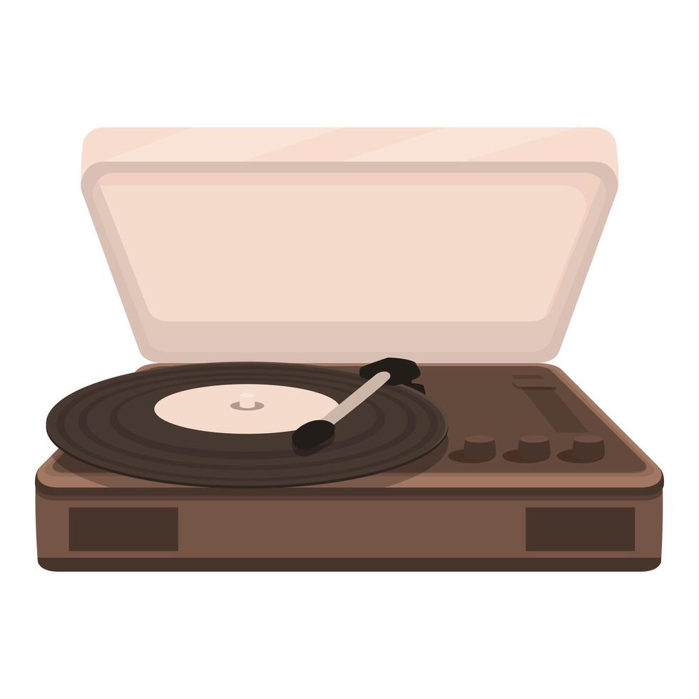 Vintage turntable isolated on white background vector
