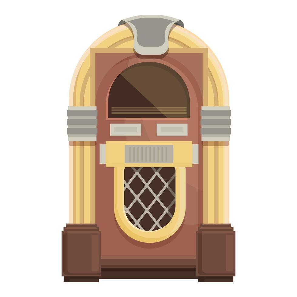 Flat design illustration of a classic wooden jukebox with retro details vector