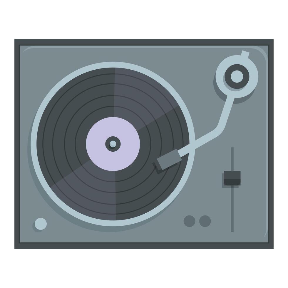 Flat design illustration of a classic record player isolated on a light background vector