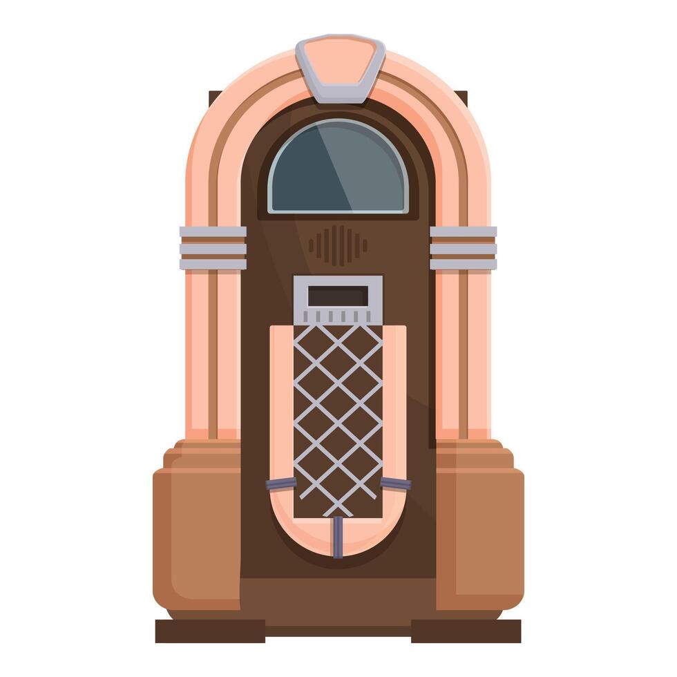 Classic vintage jukebox with vibrant colors, isolated on a white background vector