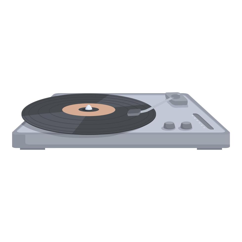 Modern turntable with vinyl record vector