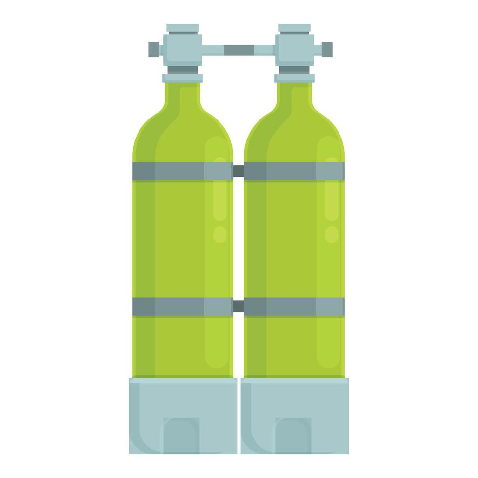 Flat design illustration of connected green oxygen tanks vector