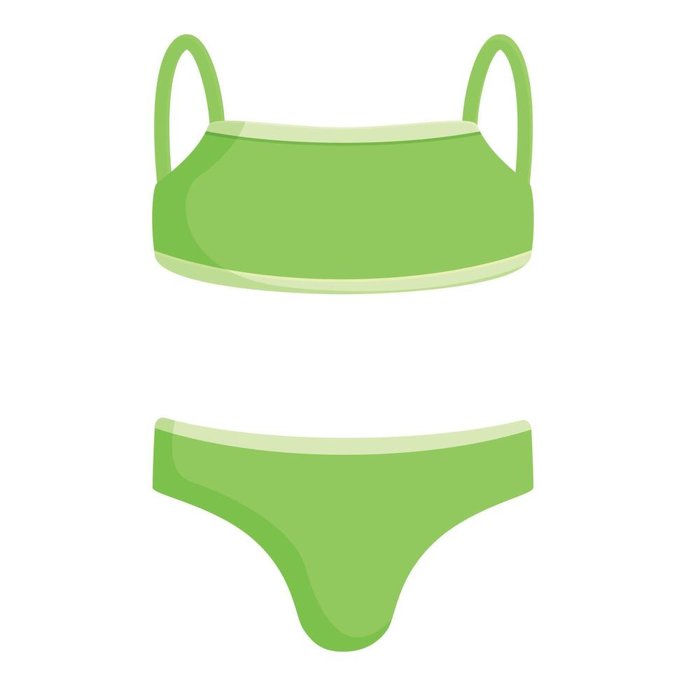 graphic of a twopiece green bikini swimwear, isolated on a white background vector