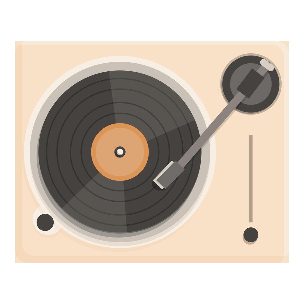 Vintage vinyl record player illustration vector