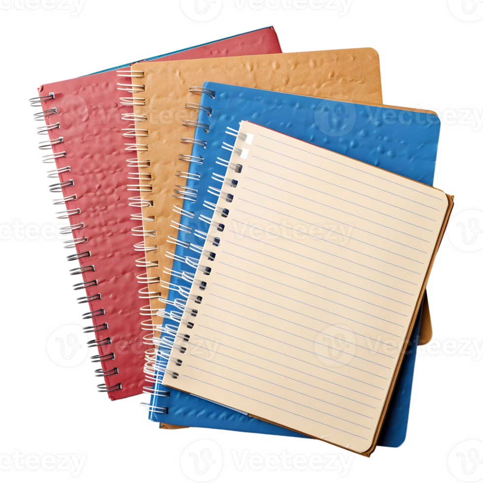 3D Rendering of a Blank Notebooks with Pen on it on Transparent Background png