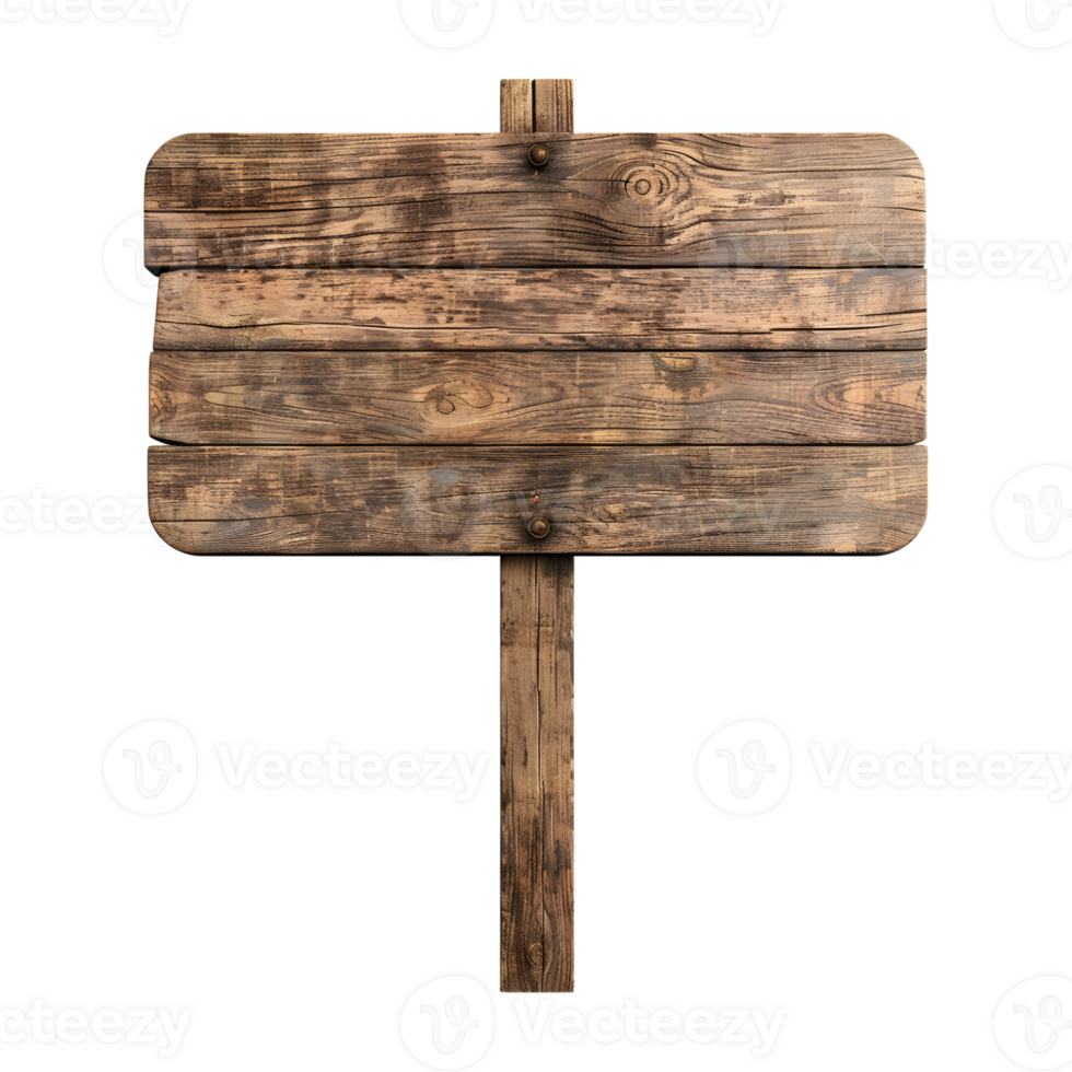 3D Rendering of a Street Wooden Sign Board on Transparent Background png