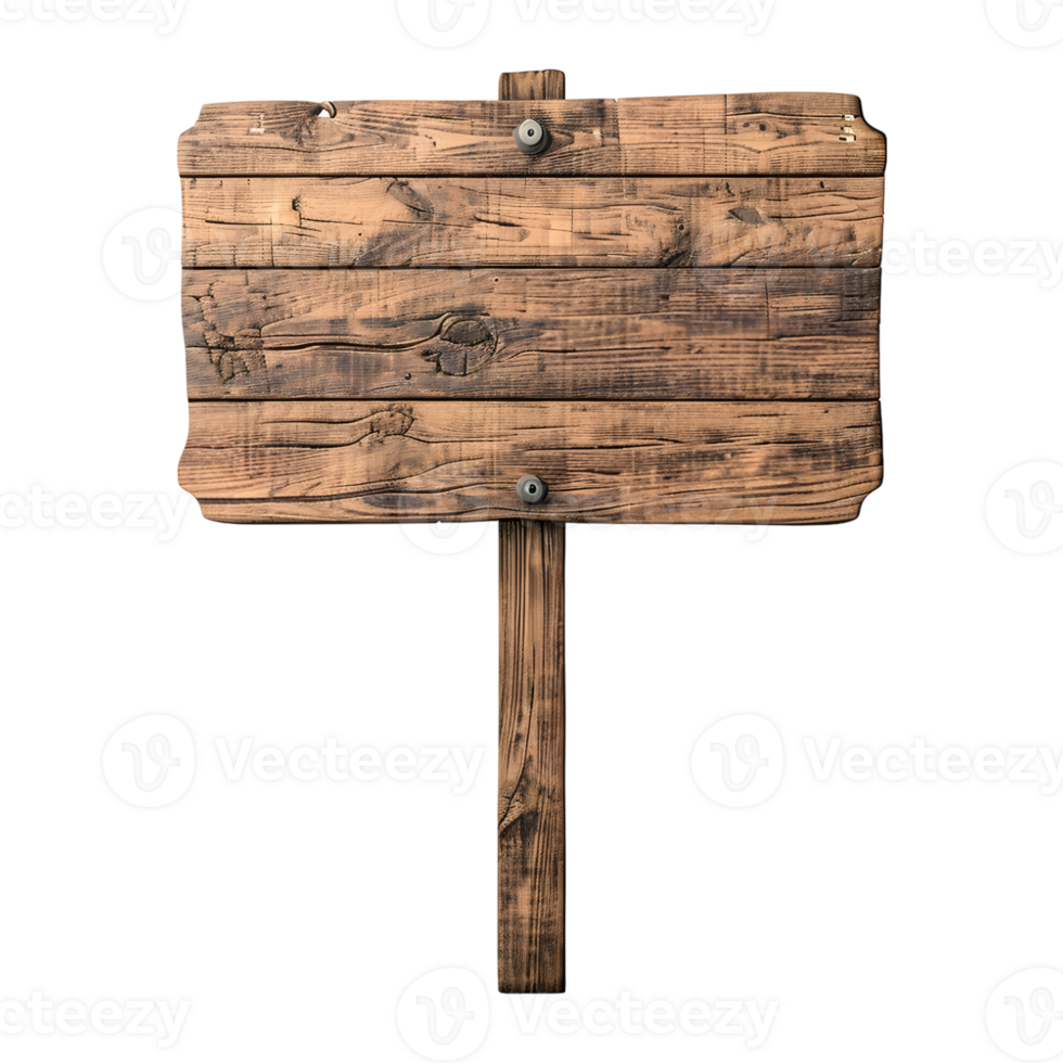 3D Rendering of a Street Wooden Sign Board on Transparent Background png