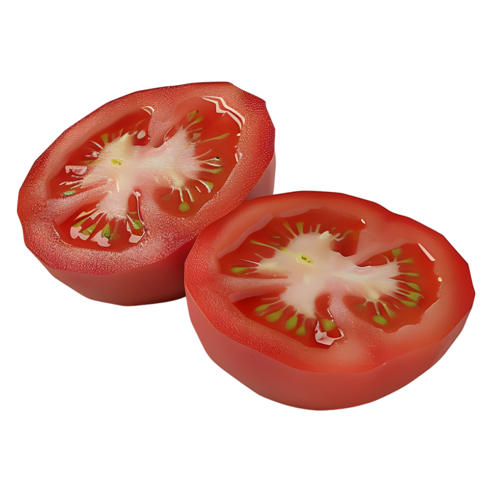 3D Rendering of a Red Tomato Slice on Transparent Background png