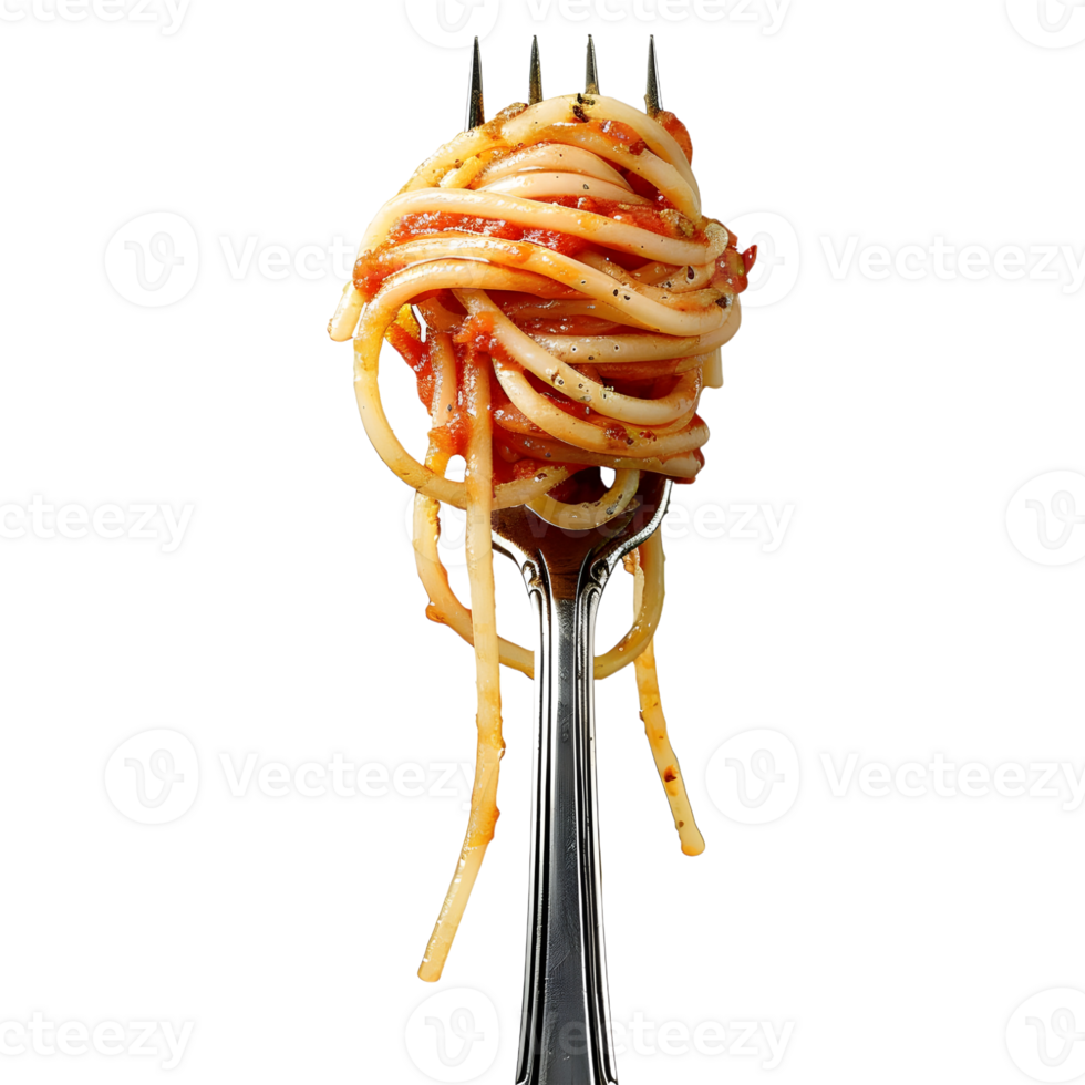 Spaghetti or Noodles on a Knife on Transparent Background png