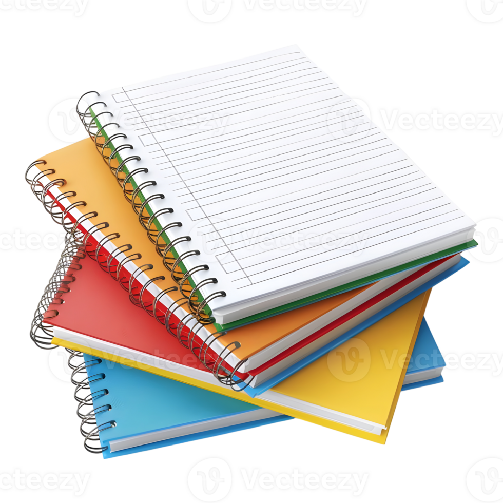 3D Rendering of a Blank Notebooks with Pen on it on Transparent Background png