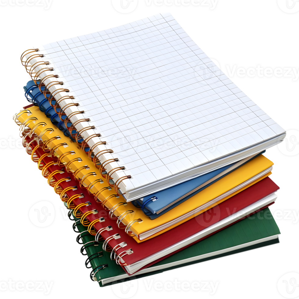 3D Rendering of a Blank Notebooks with Pen on it on Transparent Background png