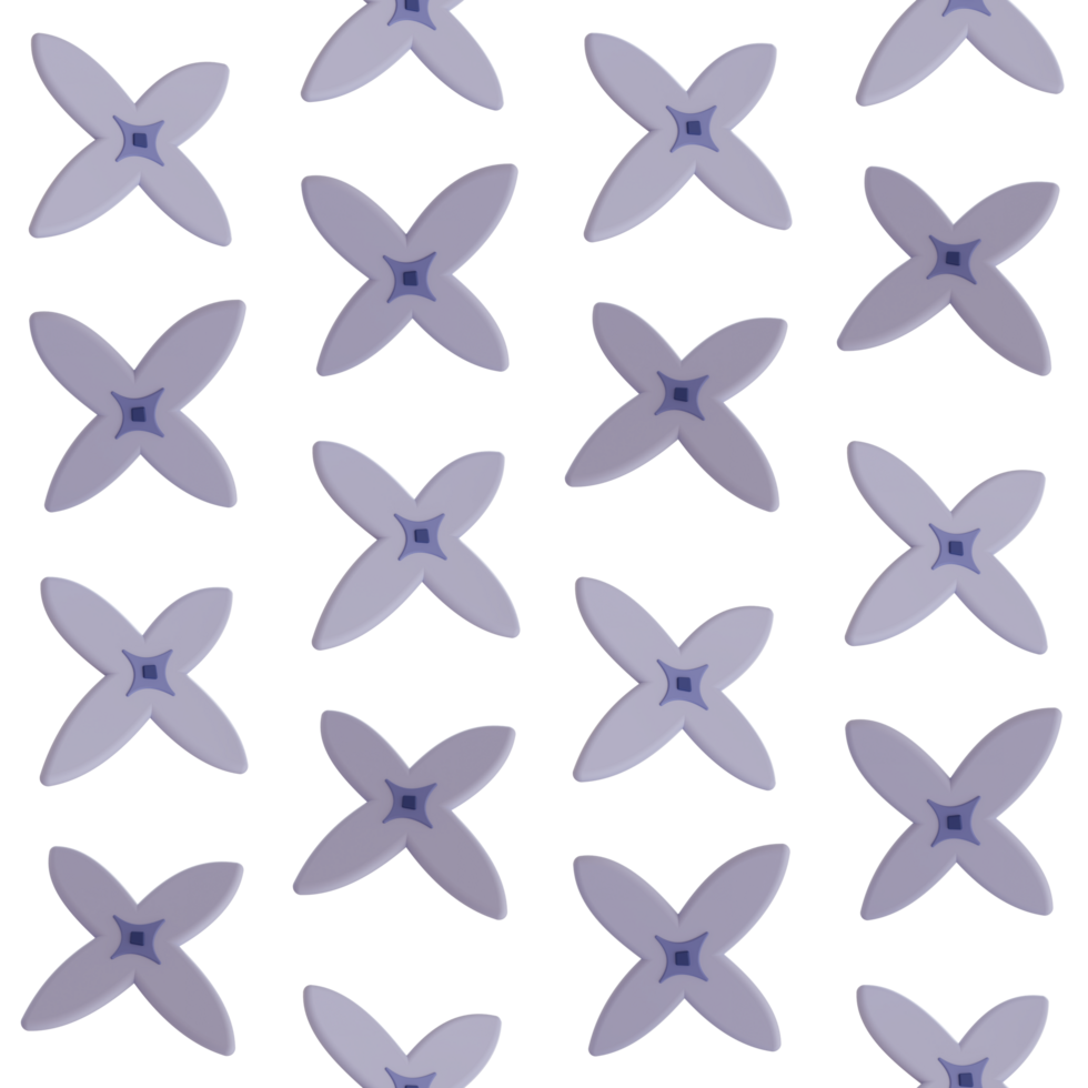 A seamless pattern of lilac transparent background in a Smooth shape floral concept,3D illustration png
